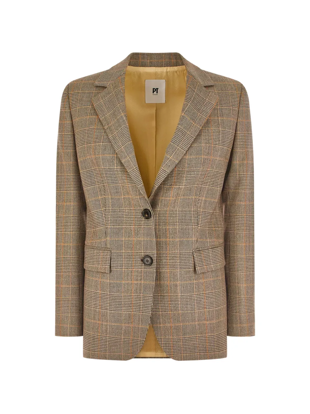 PT Torino prince of wales check blazer - Brown
