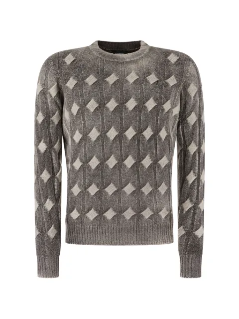 AROVESCIO cable-knit diamond-pattern sweater