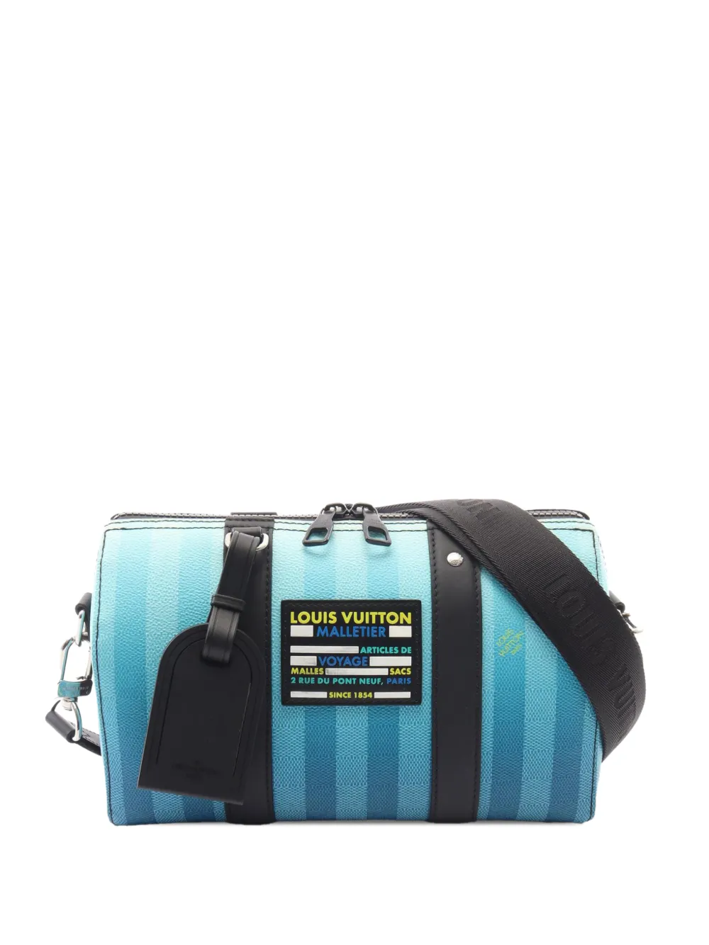 Louis Vuitton Pre-Owned sac boston City Keepall à motif Damier Stripe (2000-2026) - Bleu