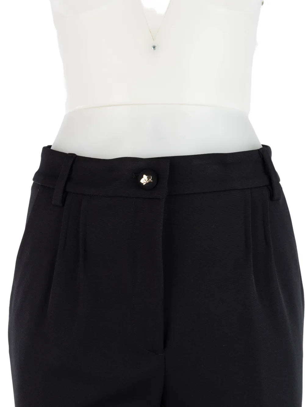 Genny Pantalon met geplooid detail Zwart