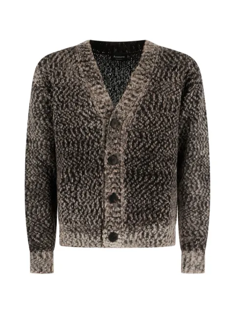 AROVESCIO bouclé-knit V-neck cardigan