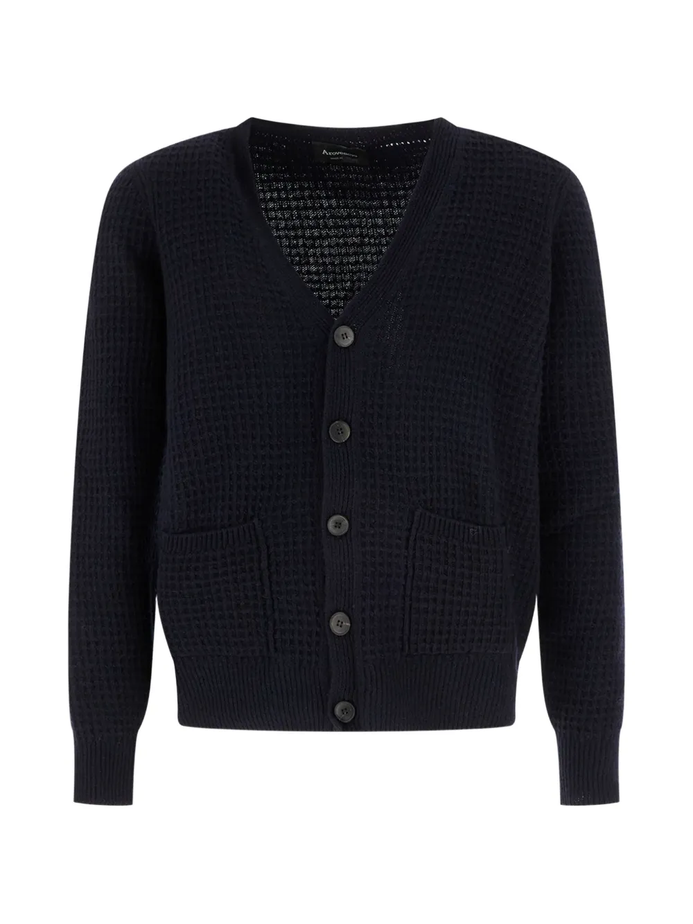 AROVESCIO waffle-knit button-up cardigan - Blu