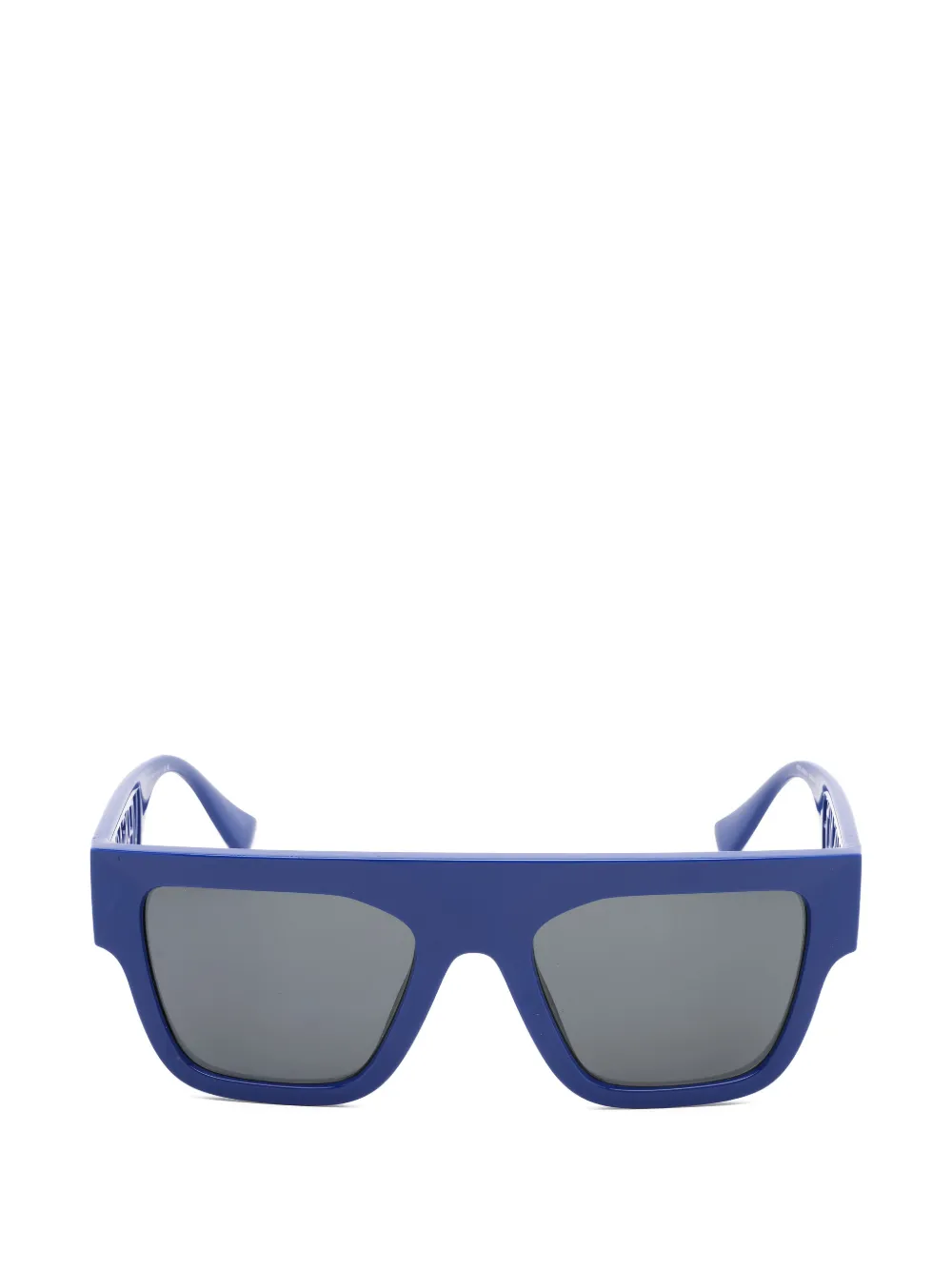 Versace logo-cutout rectangle-frame sunglasses - Blau