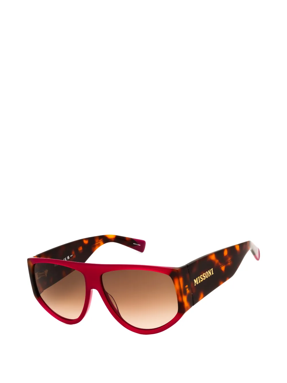 MISSONI EYEWEAR tortoiseshell-effect geometric-frame sunglasses Rood