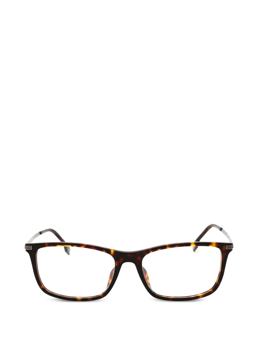 BOSS tortoiseshell-effect rectangle-frame glasses - Marrone