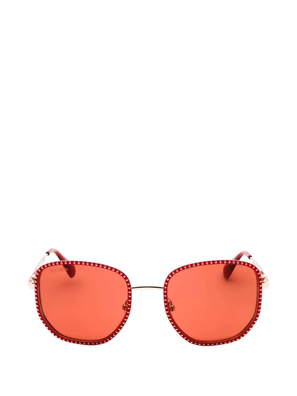 MAX&Co. crystal-embellished geometric-frame sunglasses - Rosso
