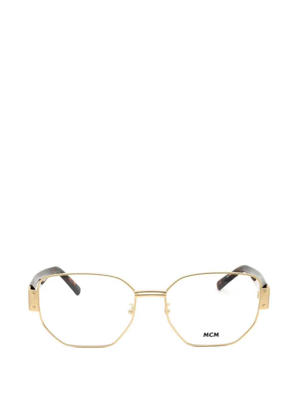 Mcm Geometric-frame Glasses In Gold
