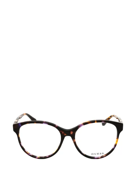 GUESS EYEWEAR tortoiseshell-effect round-frame glasses