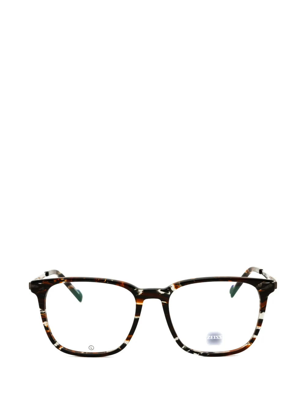 Zeiss tortoiseshell-effect rectangle-frame glasses