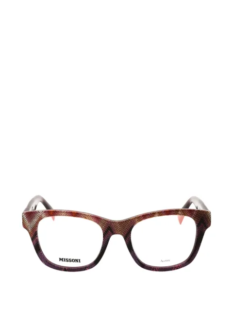 MISSONI EYEWEAR zigzag-print rectangle-frame glasses
