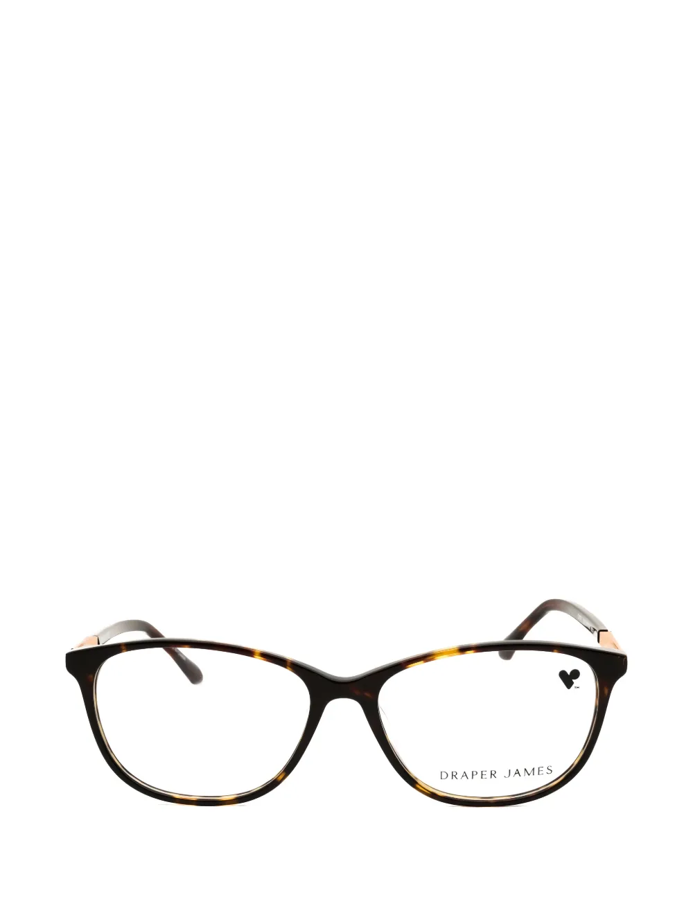 Draper James tortoiseshell-effect oval-frame glasses - Marrone