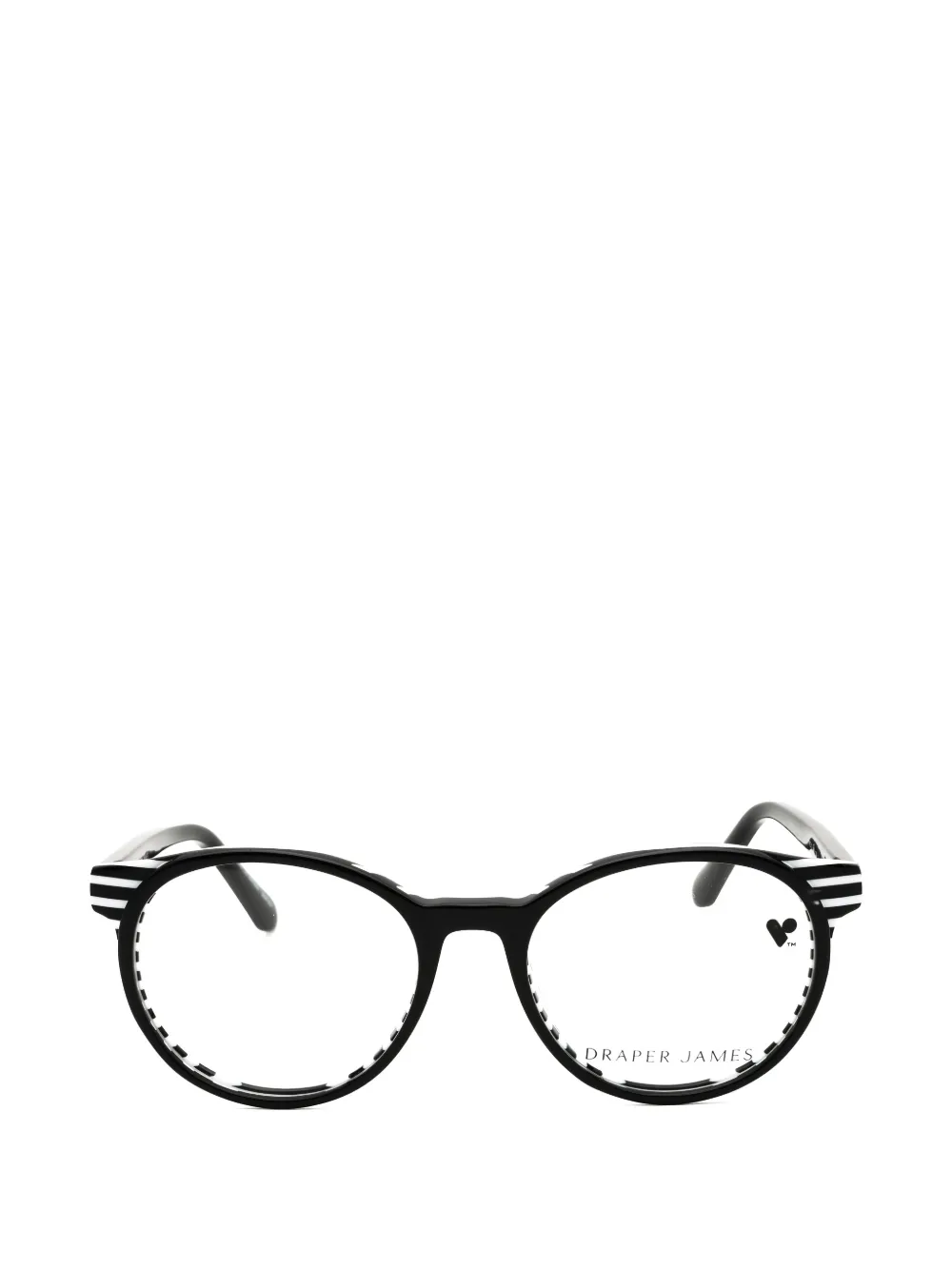 Draper James striped round-frame glasses - Nero
