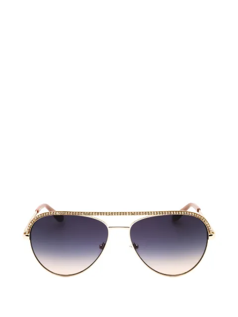 GUESS EYEWEAR crystal-embellished pilot-frame sunglasses