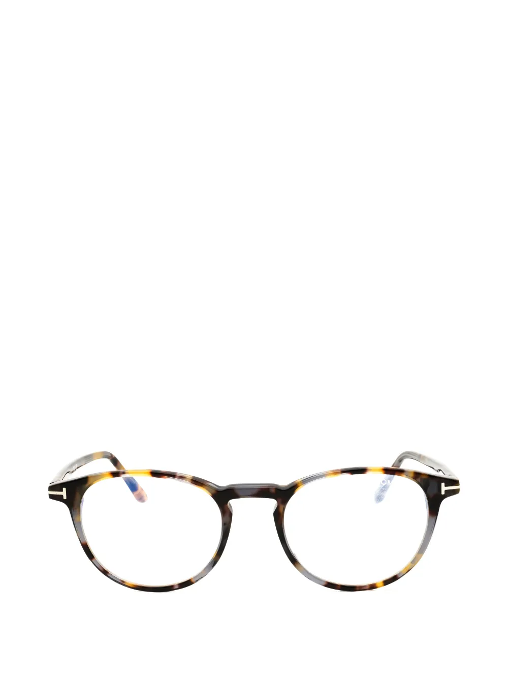 TOM FORD Eyewear tortoiseshell-effect round-frame glasses