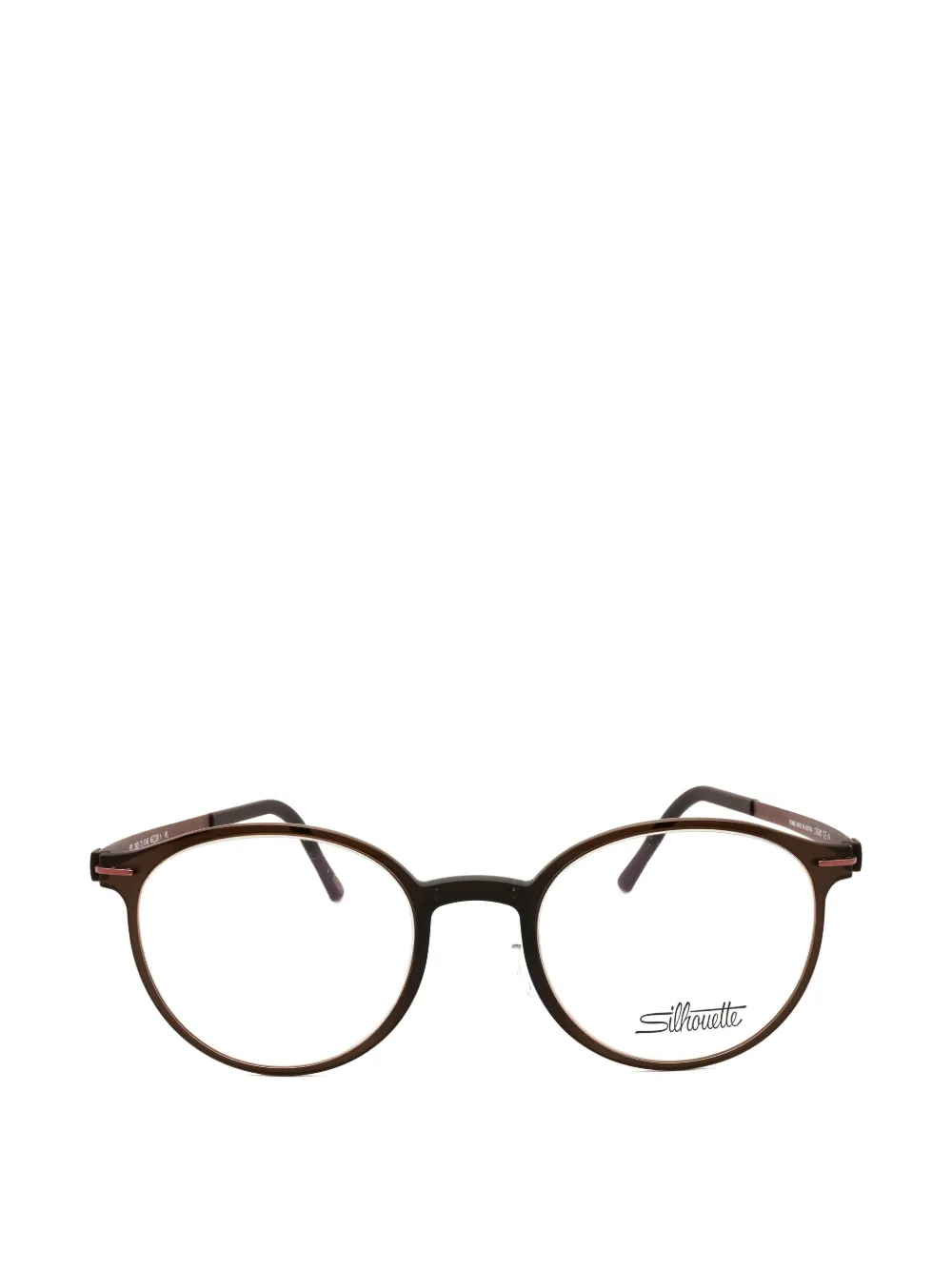Silhouette Infinity View Round-frame Glasses In Brown