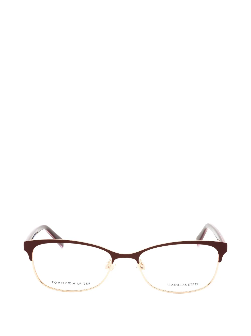 Tommy Hilfiger browline oval-frame glasses - Rosso