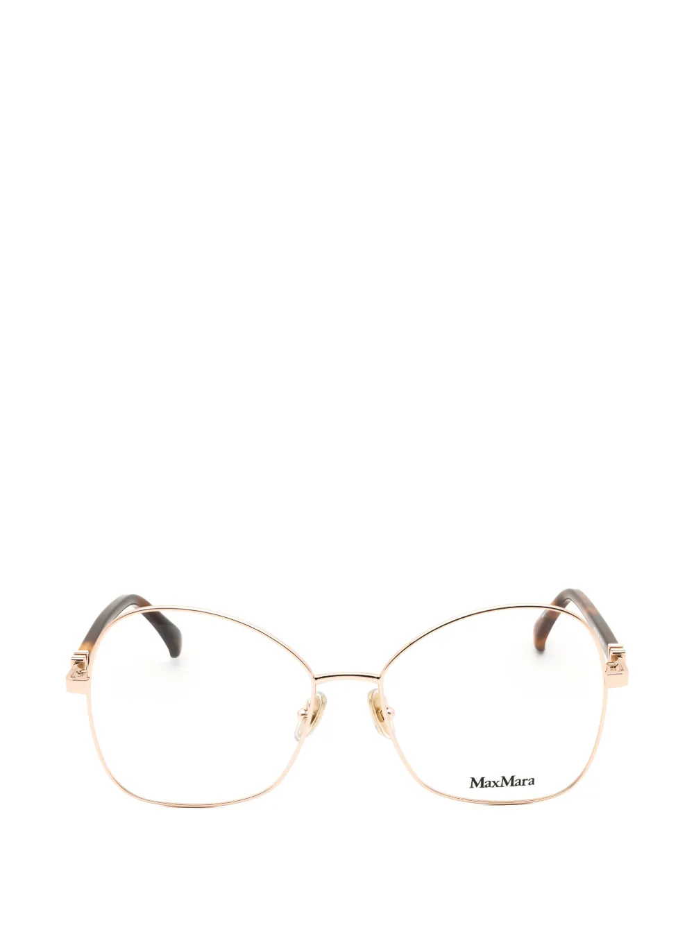 Max Mara Logo-plaque Glasses In Pink