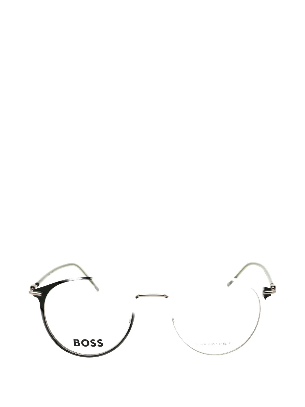 BOSS round-frame glasses | Silver | Image 1