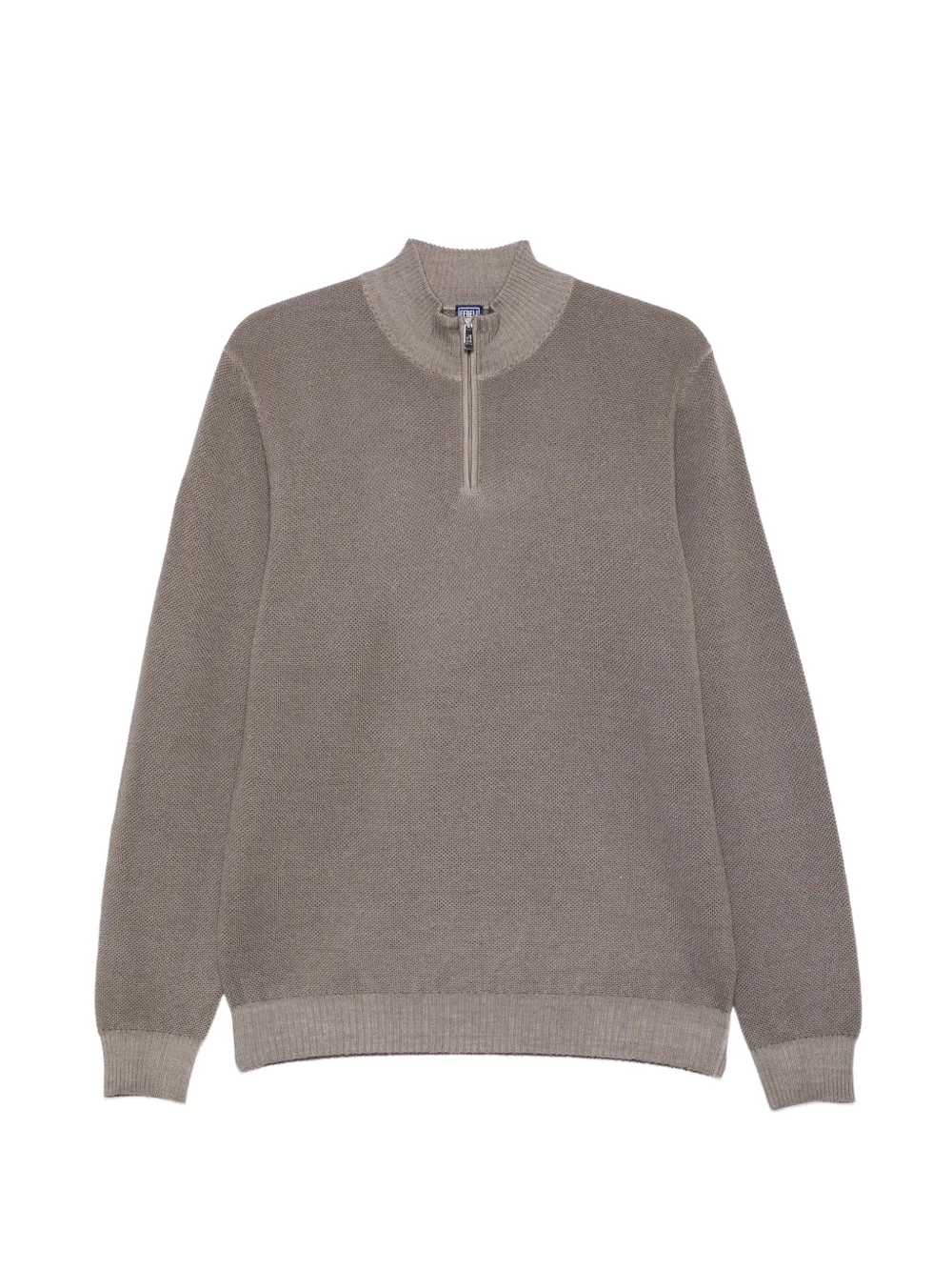 Fedeli Quarter-zip Knitted Sweater In Gray