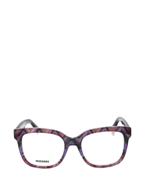 MISSONI EYEWEAR zigzag-pattern rectangle-frame glasses