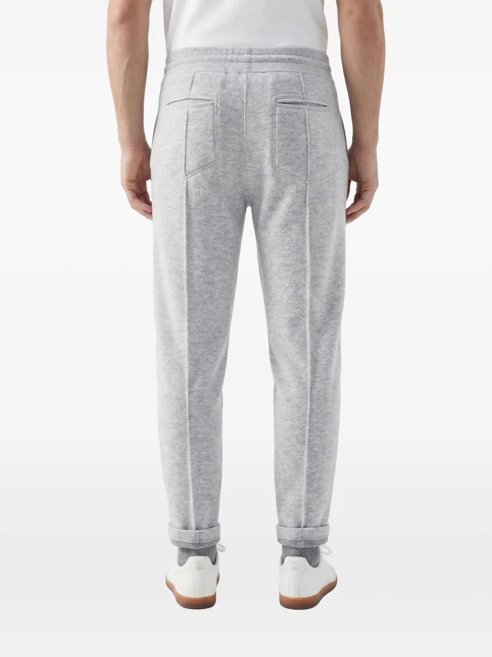 Brunello Cucinelli drawstring seam-detail trousers Grijs