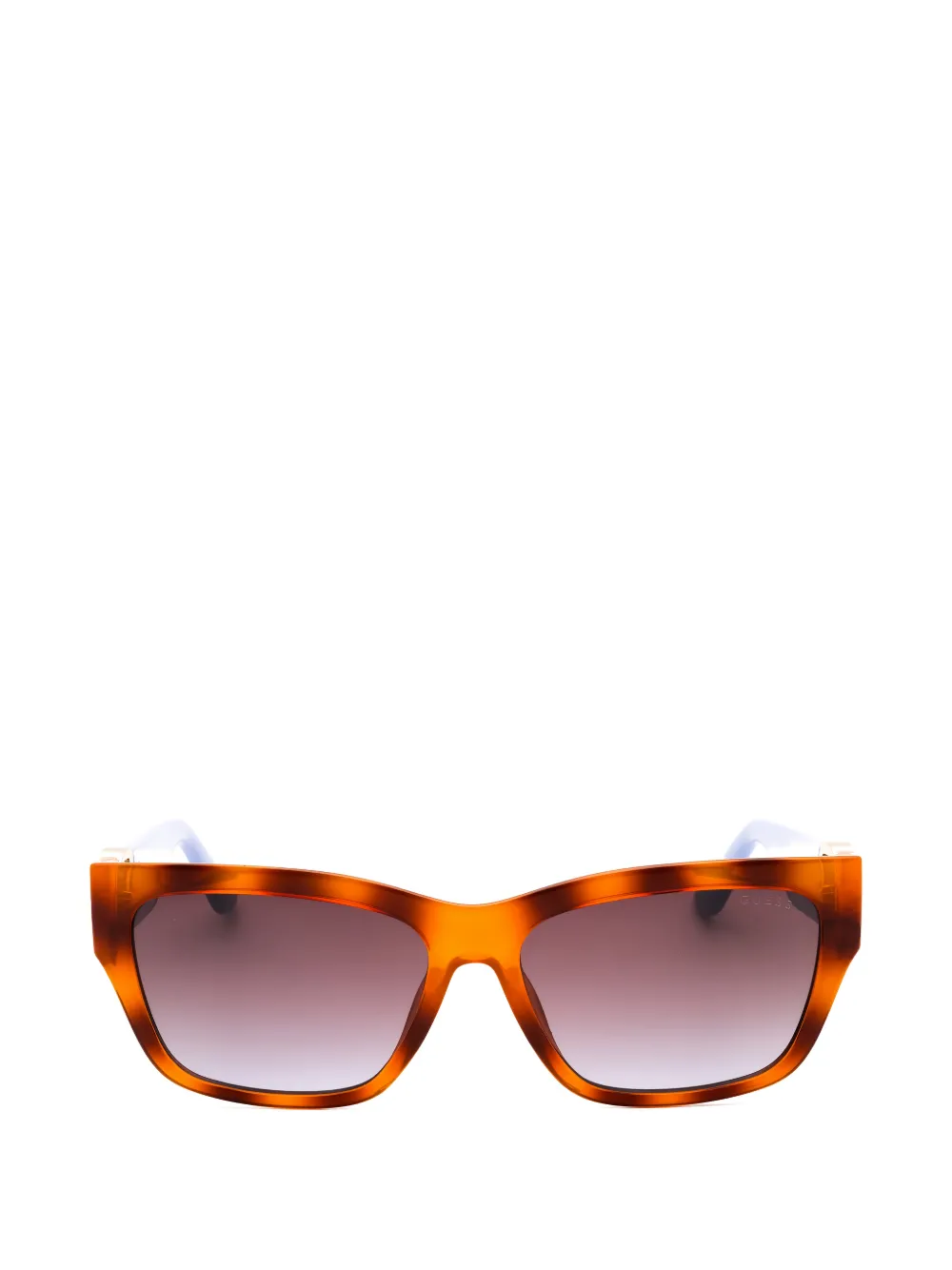 GUESS EYEWEAR tortoiseshell-effect rectangle-frame sunglasses - Marrone