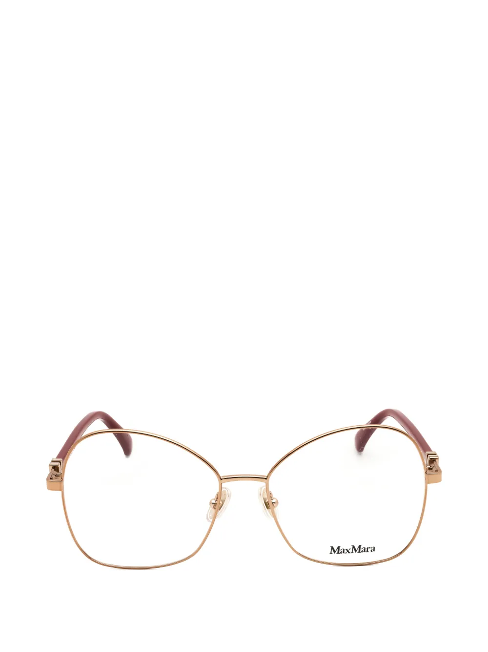 Max Mara Oversized Geometric-frame Glasses In Gold