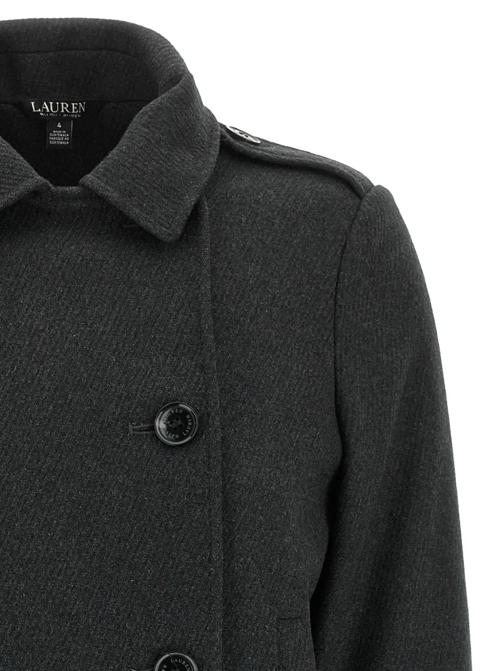 Lauren Ralph Lauren Jas met dubbele rij knopen van wolblend Grijs
