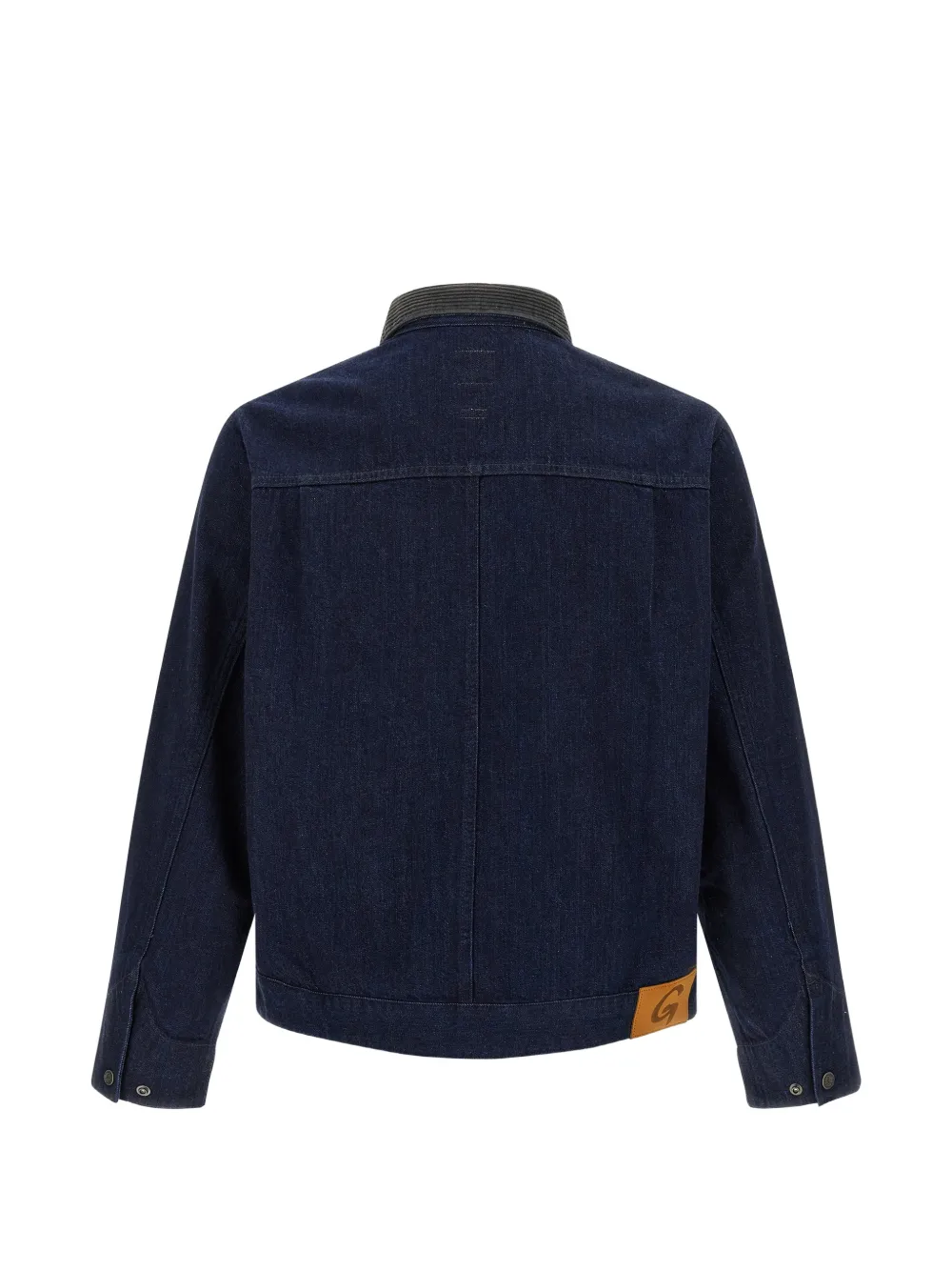Gramicci Japans denim jack met ribfluwelen kraag Blauw
