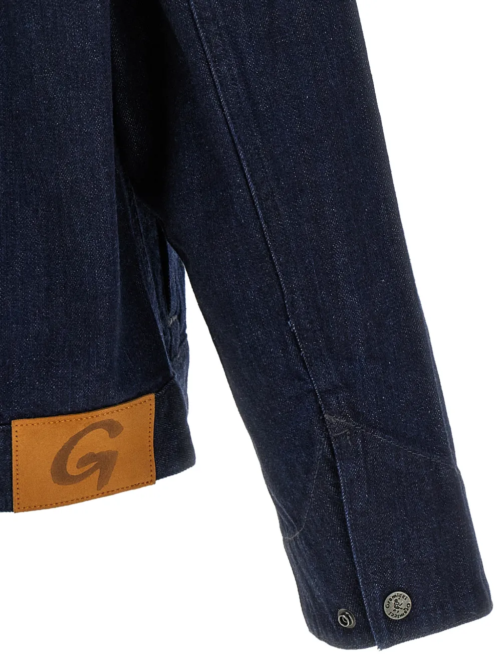 Gramicci Japans denim jack met ribfluwelen kraag Blauw