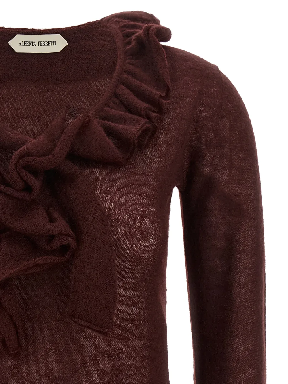 Alberta Ferretti Cropped trui met ruches Rood