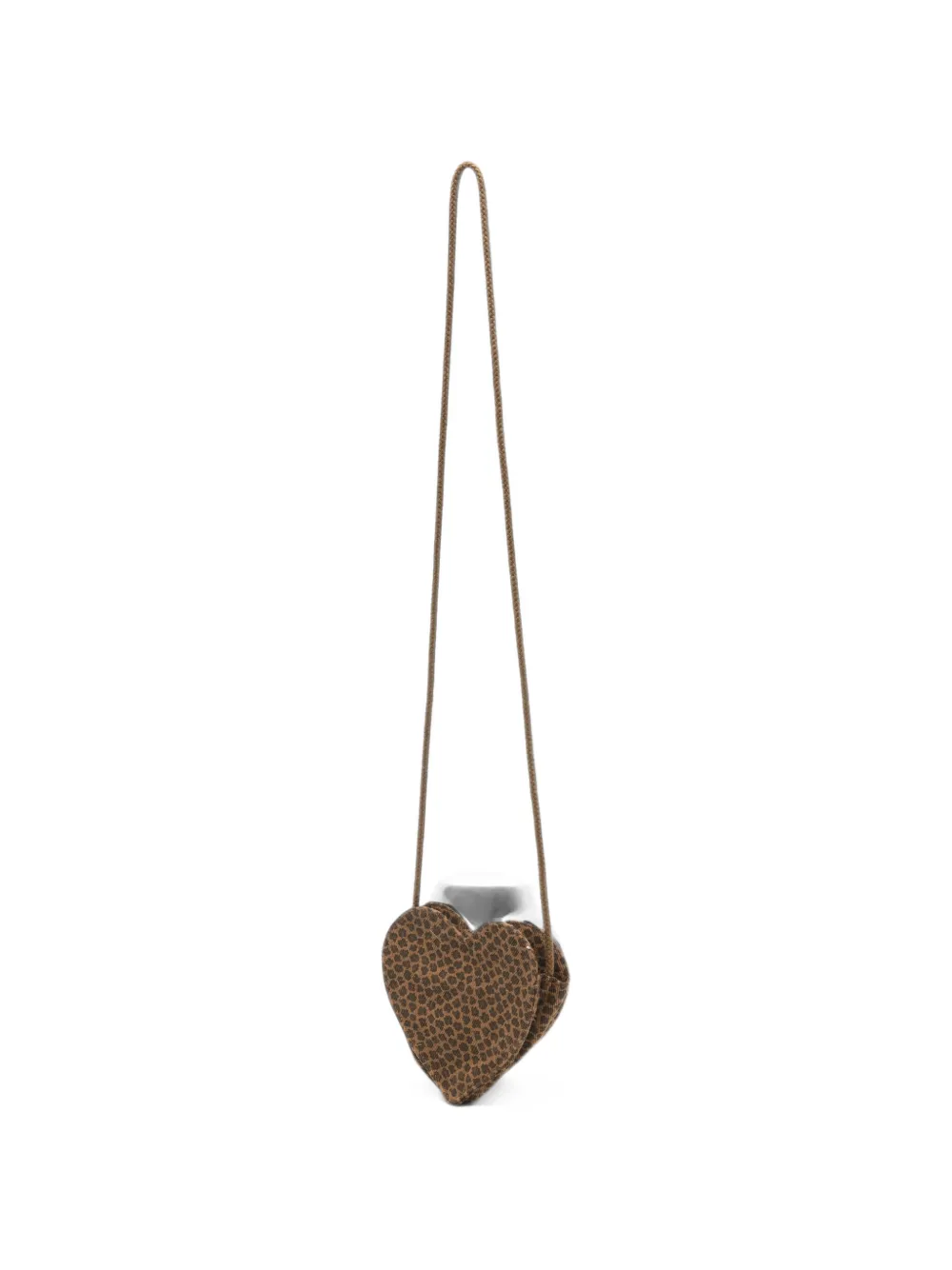 Bonton Hartvormige schoudertas met luipaard-print Bruin