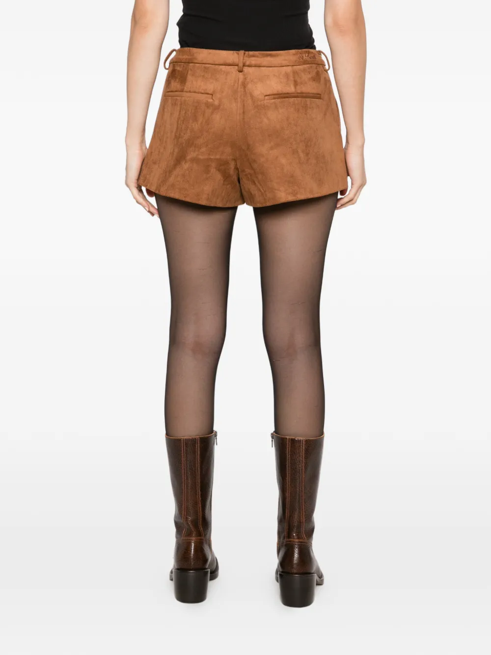 MC2 Saint Barth Elva shorts met suède-effect Bruin
