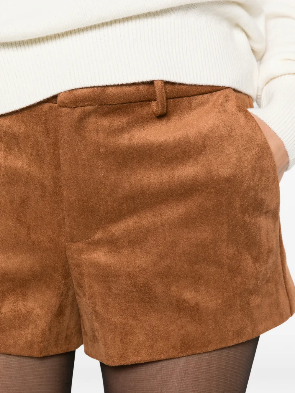 MC2 Saint Barth Elva shorts met suède-effect Bruin