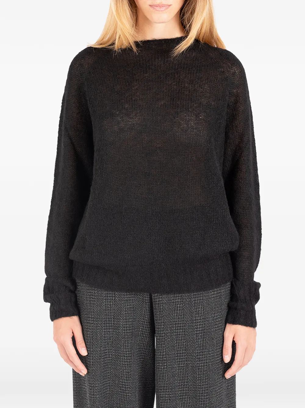 Société Anonyme Phoebe fine-knit long-sleeve sweater - Nero