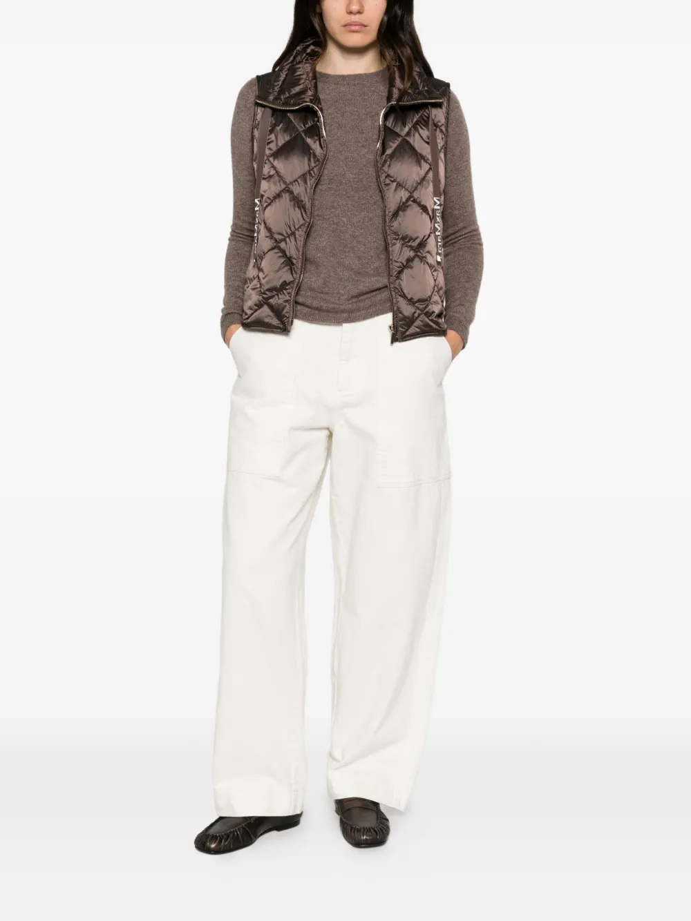 Max Mara Gewatteerde bodywarmer Bruin