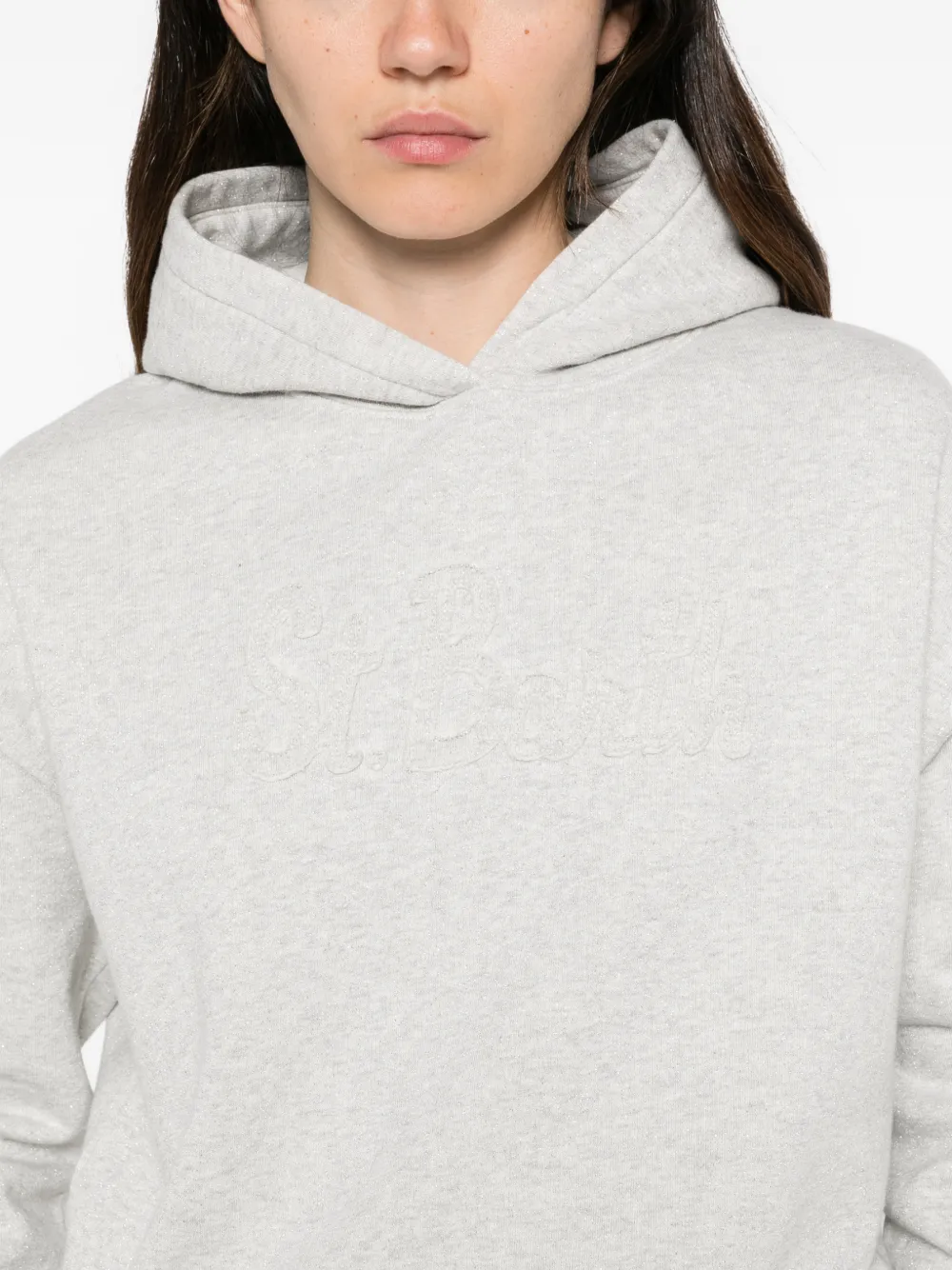 MC2 Saint Barth logo-embroidered hoodie Grijs