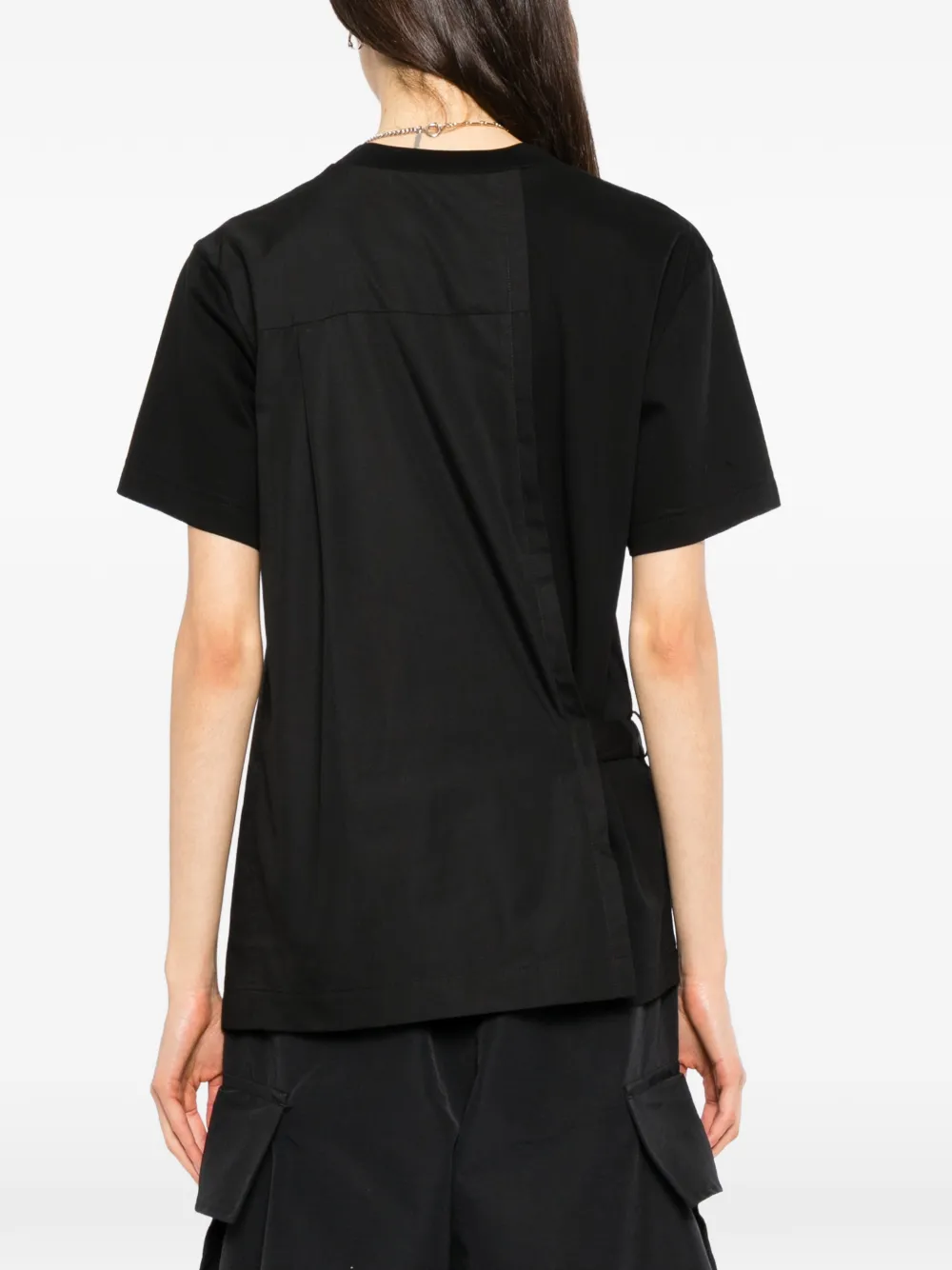sacai Asymmetrisch T-shirt Zwart