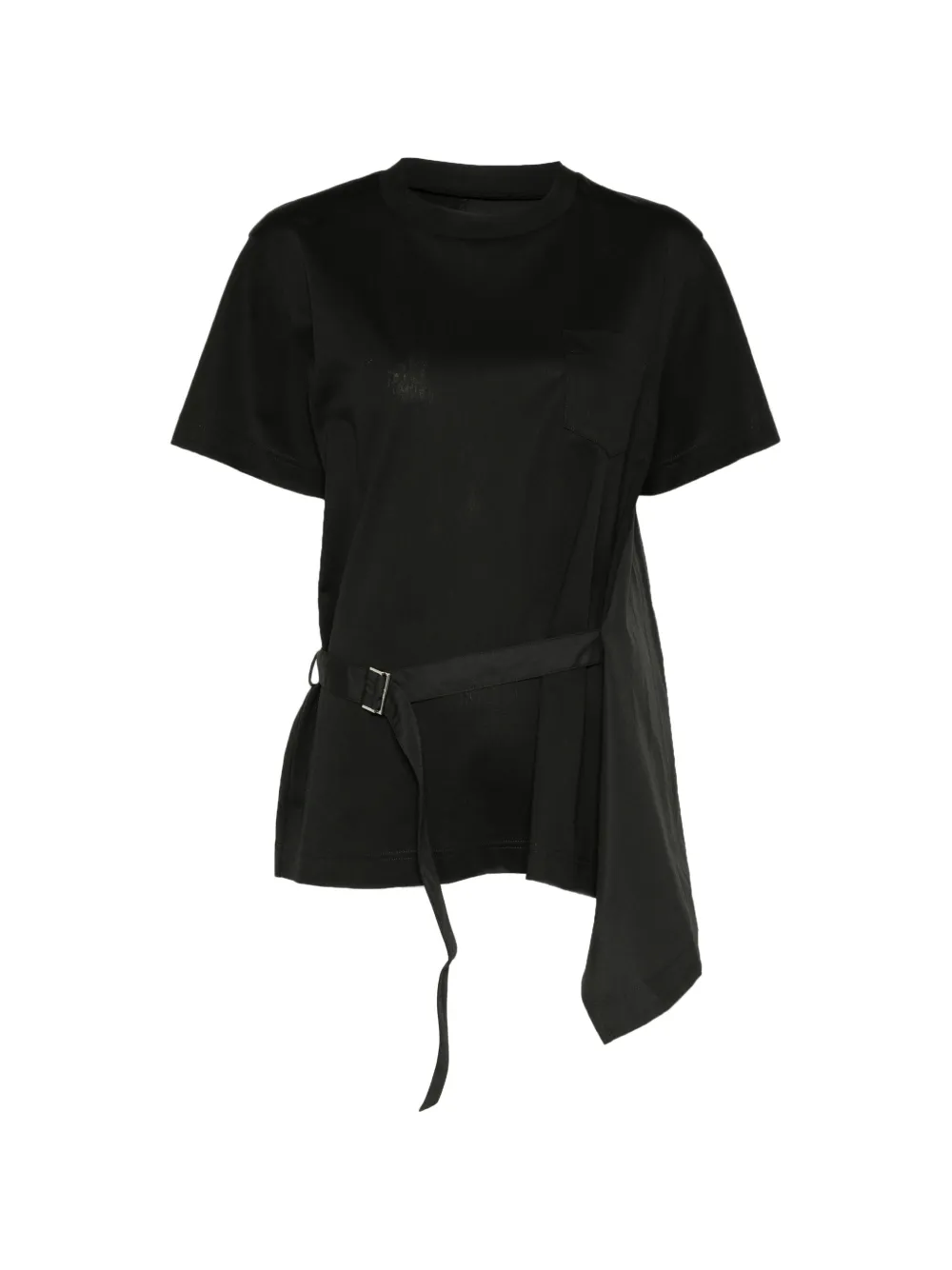 Sacai Asymmetrisch T-shirt Zwart