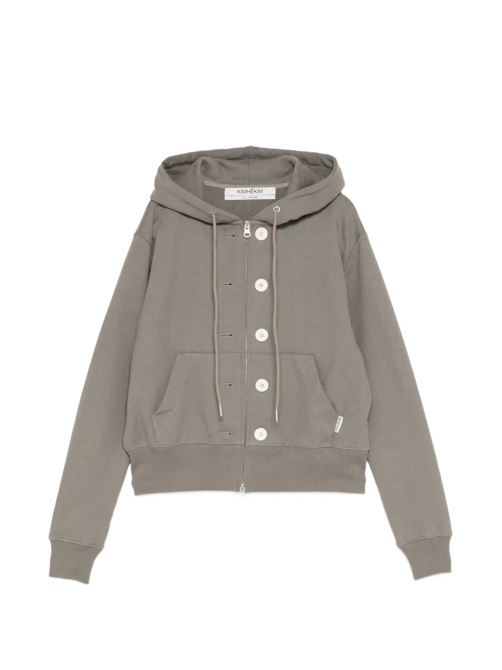 Kimhekim Ash-button zip-up hoodie - Green