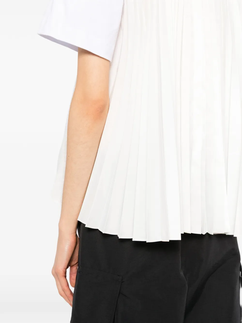 sacai T-shirt met geplooid detail Wit