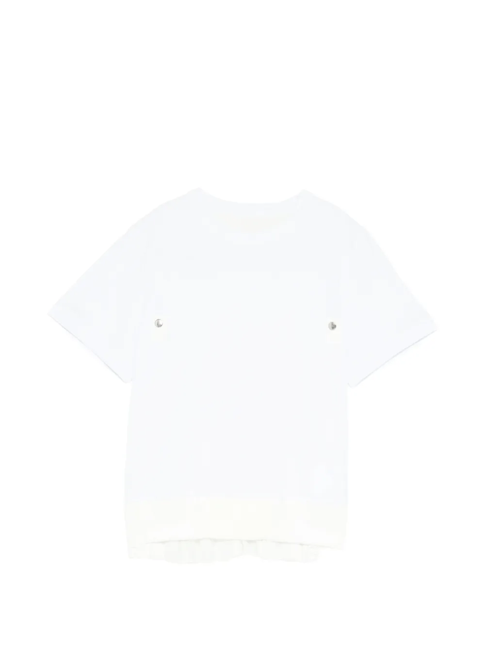 sacai pleated-detail T-shirt - Weiß