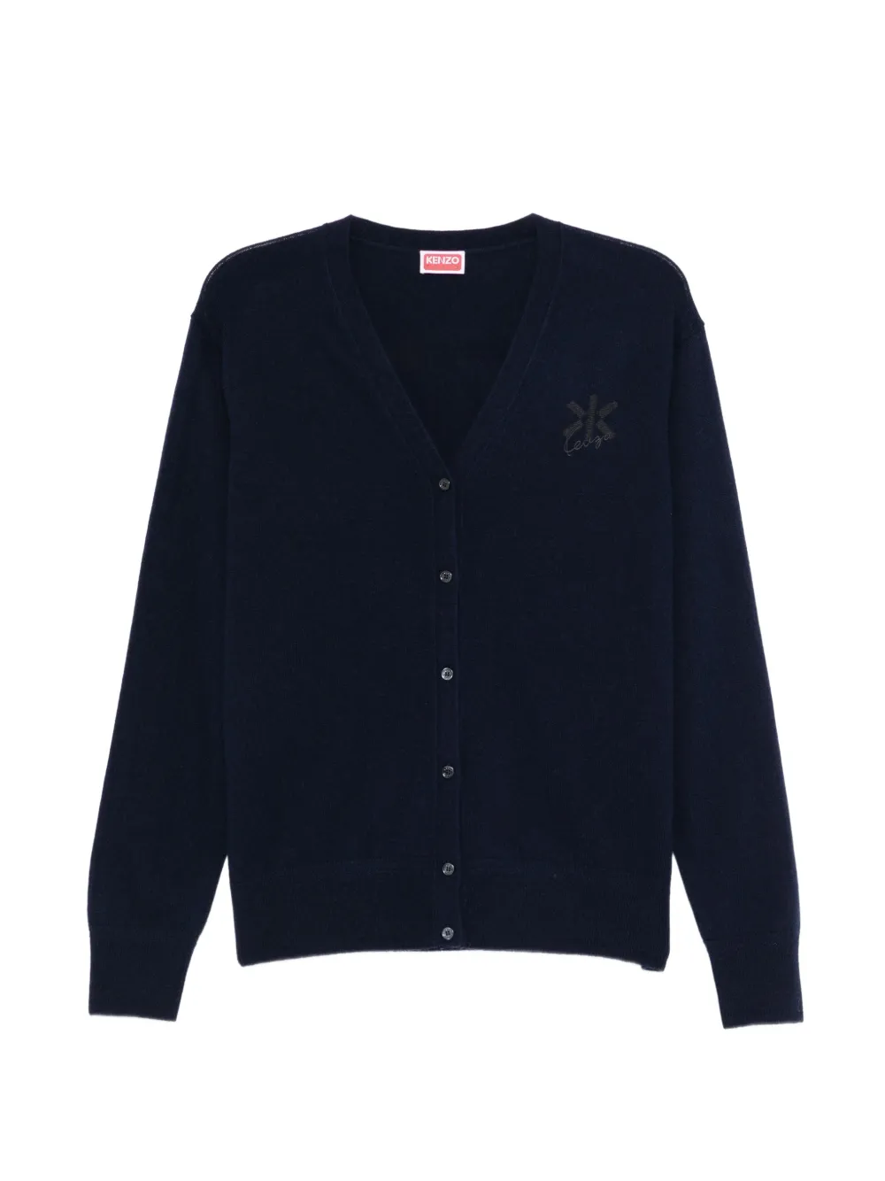 Kenzo Cardigan Double-K con ricamo - Blu