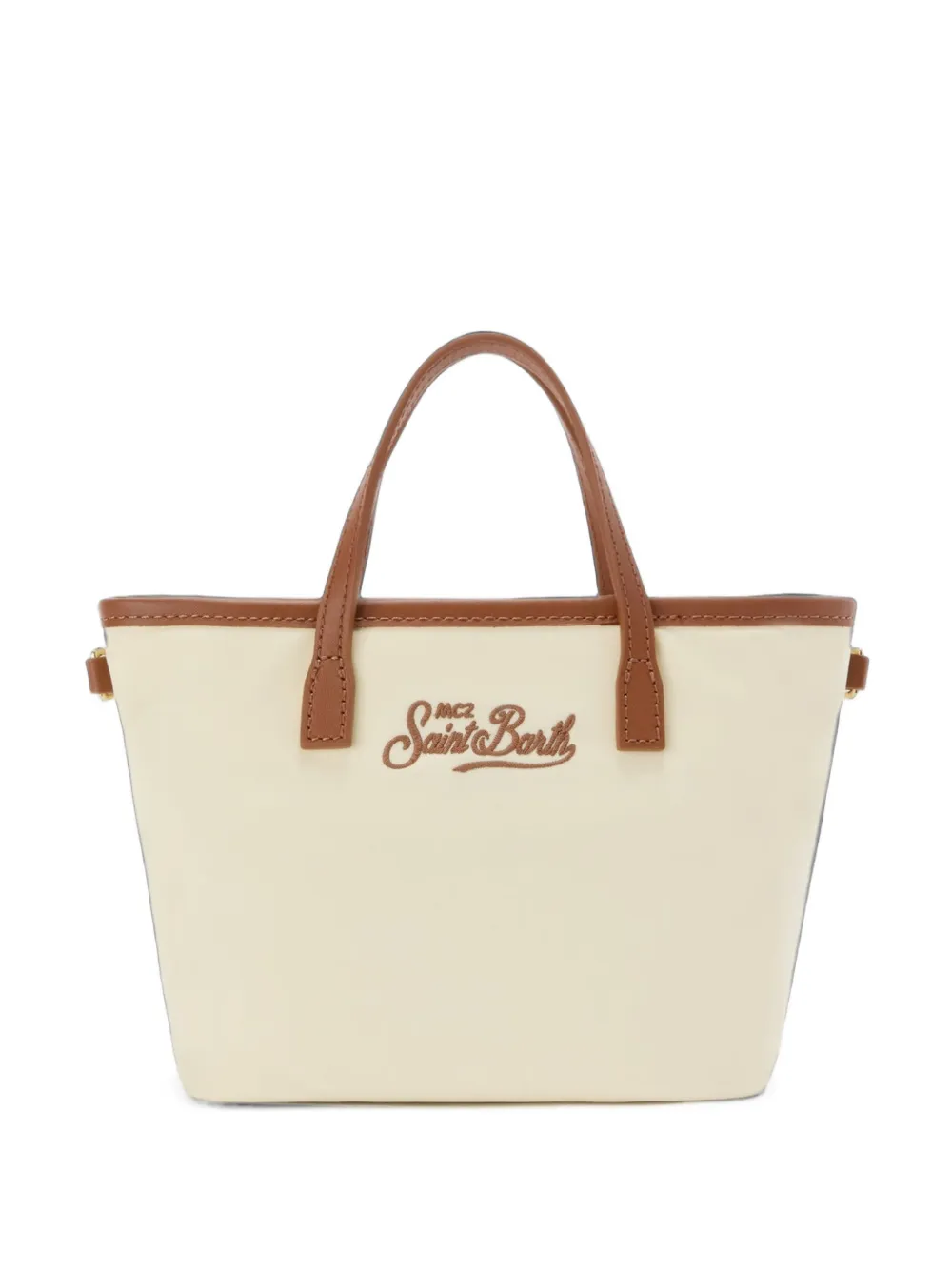 MC2 Saint Barth logo-embroidered faux-leather trim tote bag