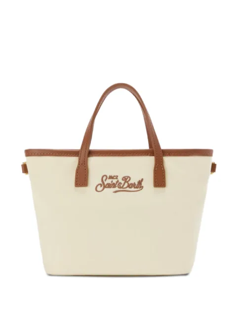 MC2 Saint Barth tote con logo bordado y ribete de piel artificial