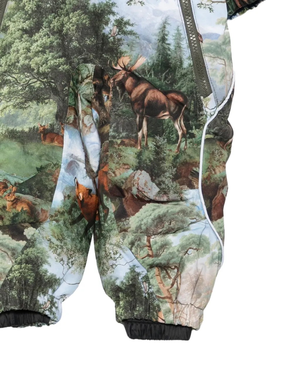 Molo Skipak met dieren-print en afwerking van imitatiebont Groen