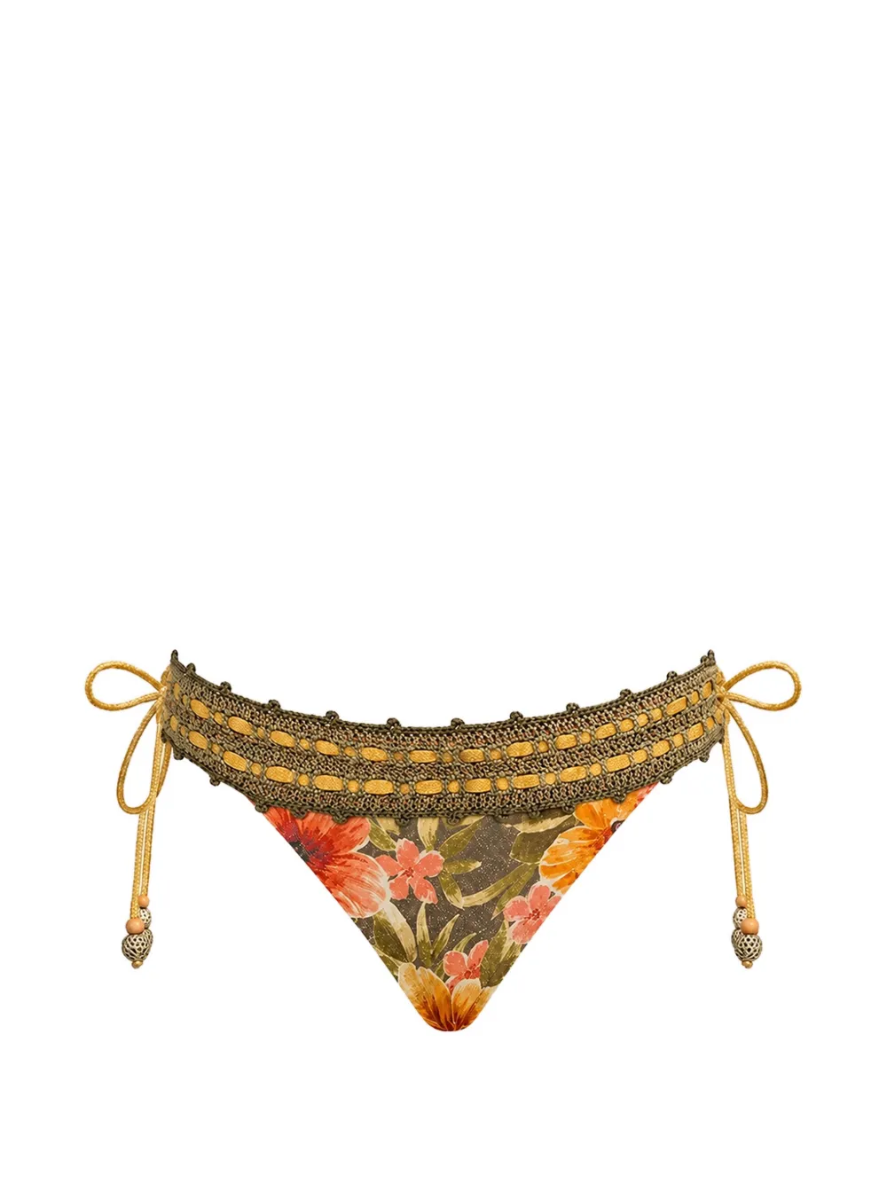 Del Maar Deva floral-print bikini bottoms - Verde