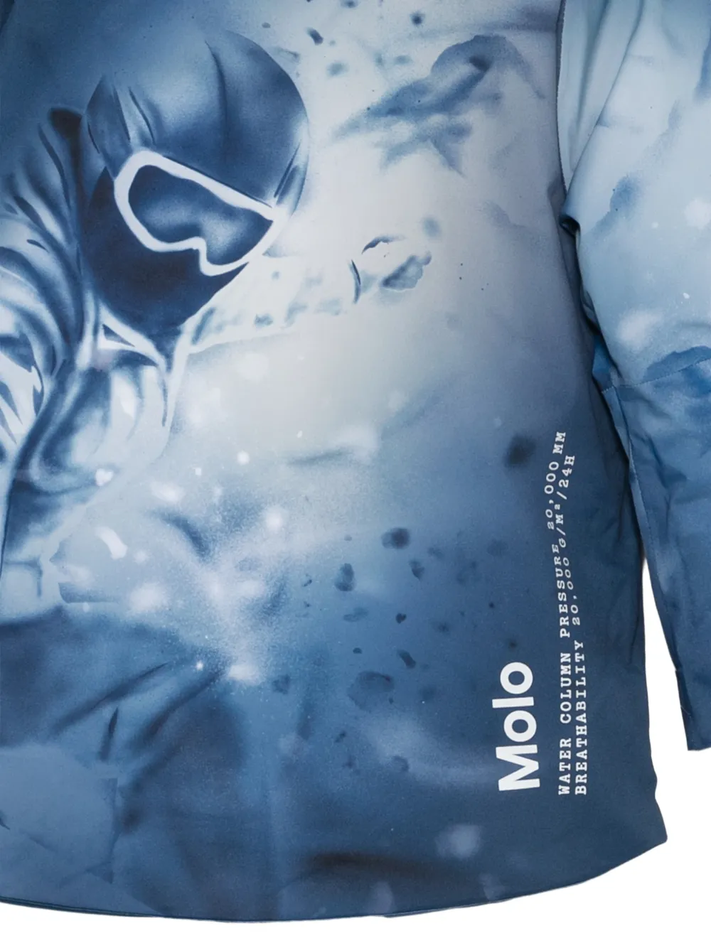 Molo Alpine jack met capuchon en grafische print Blauw