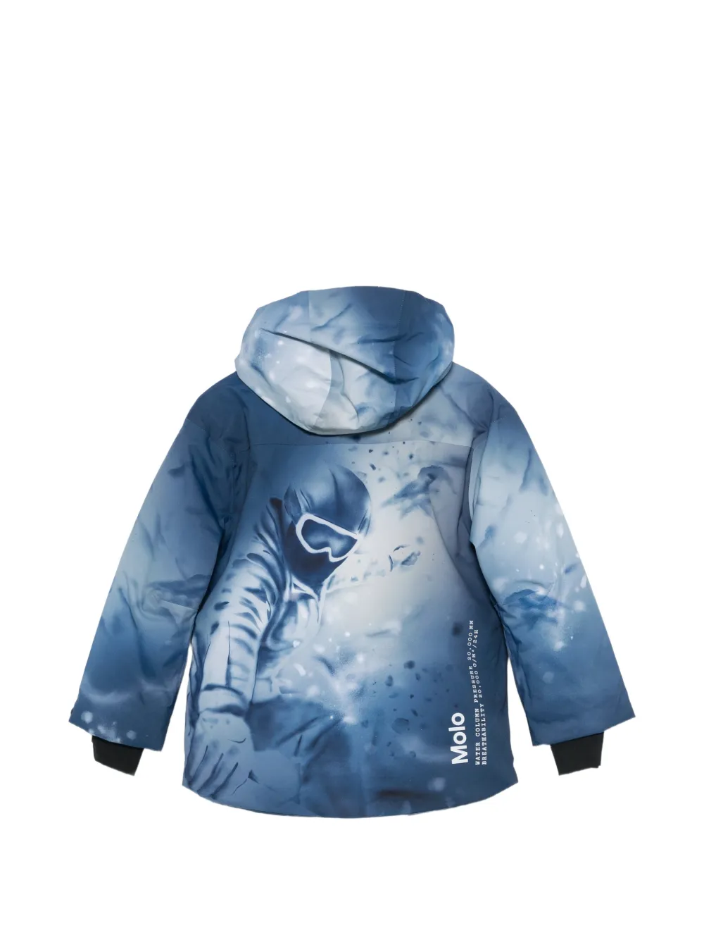 Molo Alpine jack met capuchon en grafische print Blauw