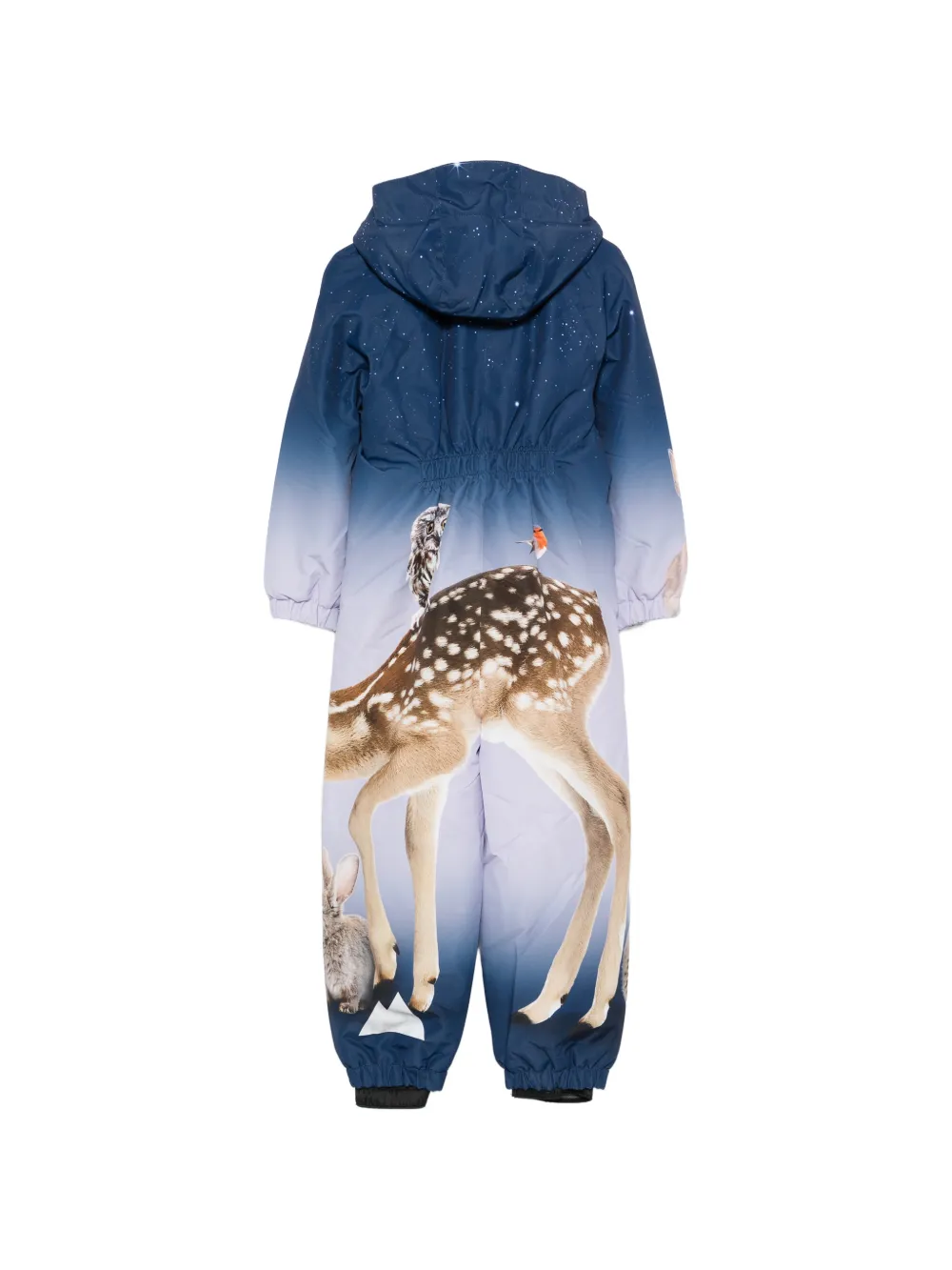 Molo Jumpsuit met dieren-print en capuchon Blauw